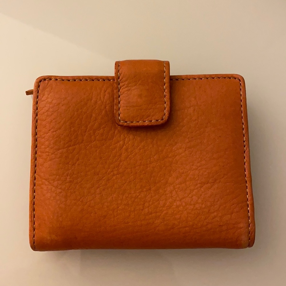 GENUINE LEATHER orange wallet